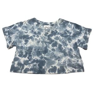 Aiko Tie Dye Cropped Short Sleeve Sweatshirt